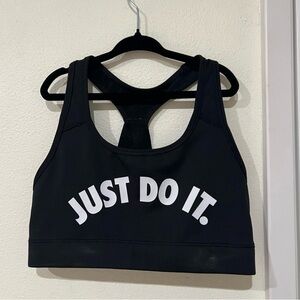 Nike Black Sports Bra with White Logo size small EUC